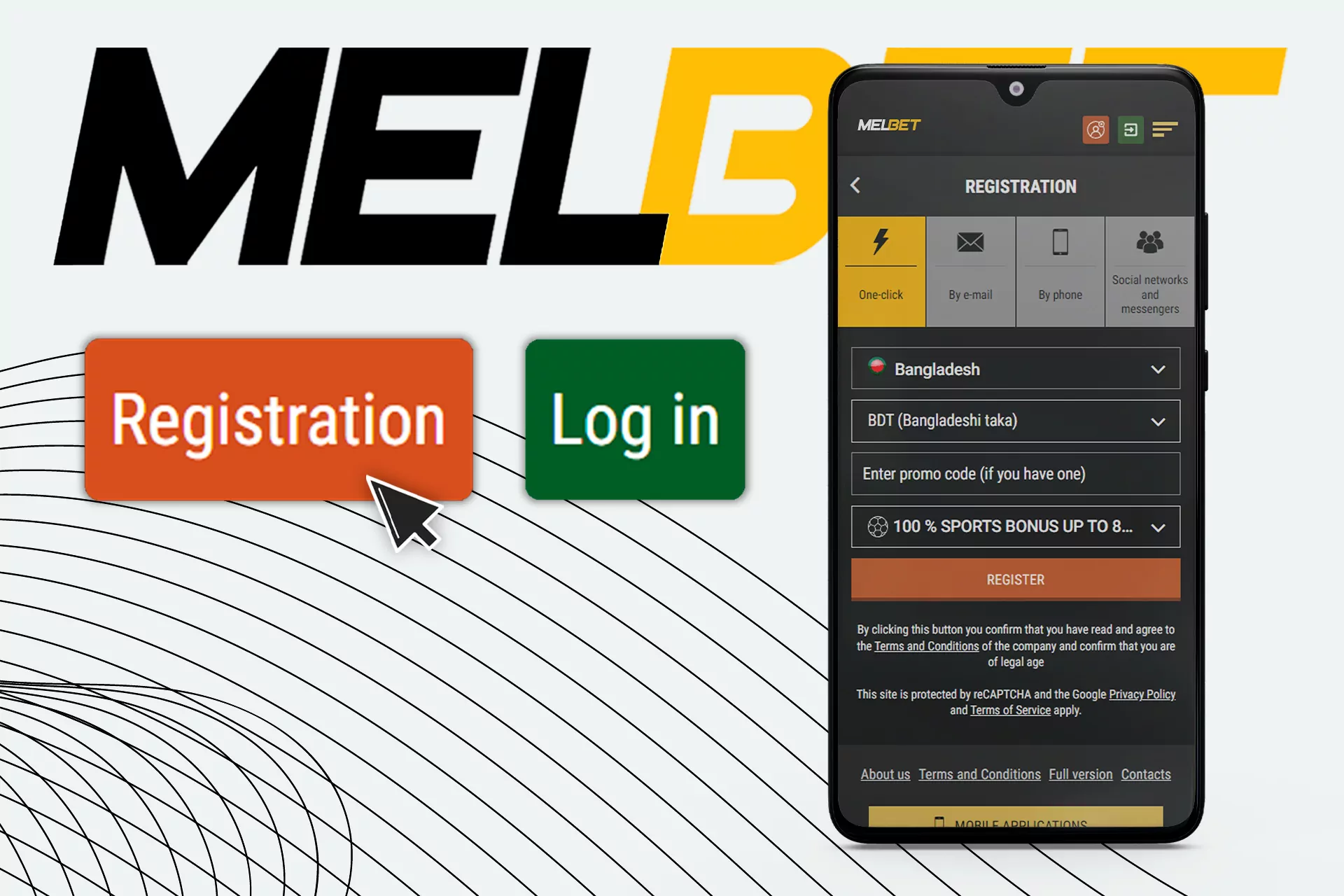 You can register an account via the Melbet app.