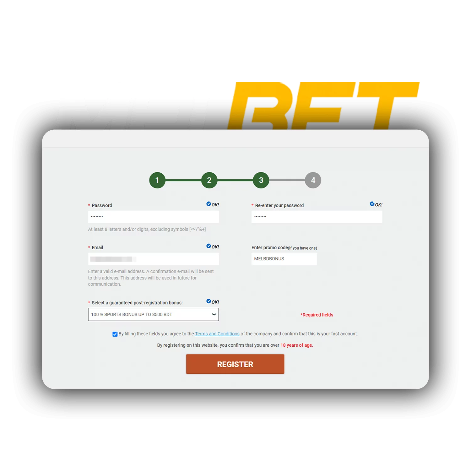 Use the Melbet promo code to get extra money for bets in Bangaldesh.