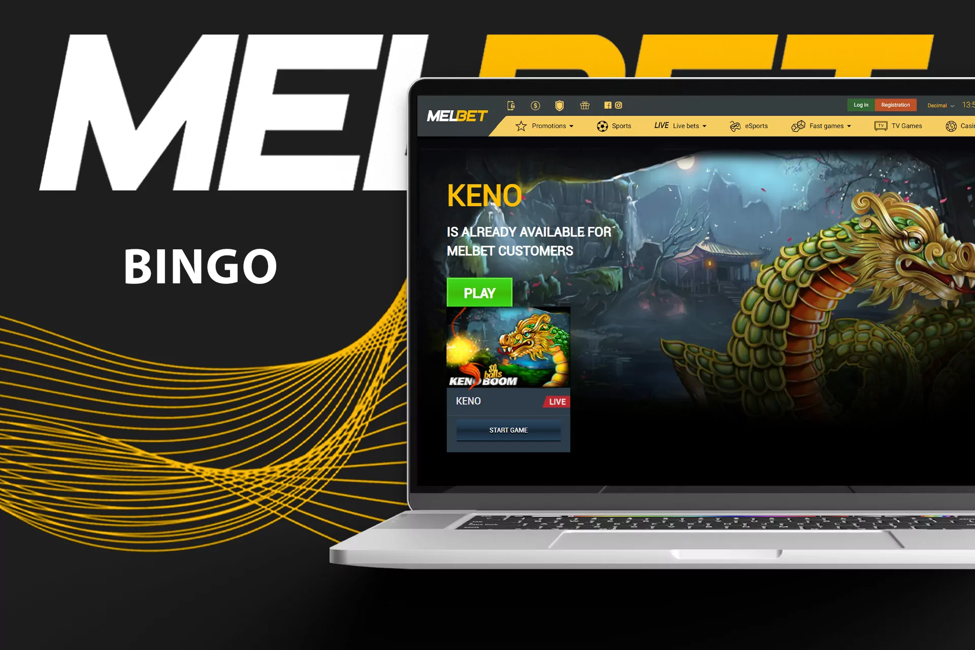 Play live keno games on the Melbet online casino.