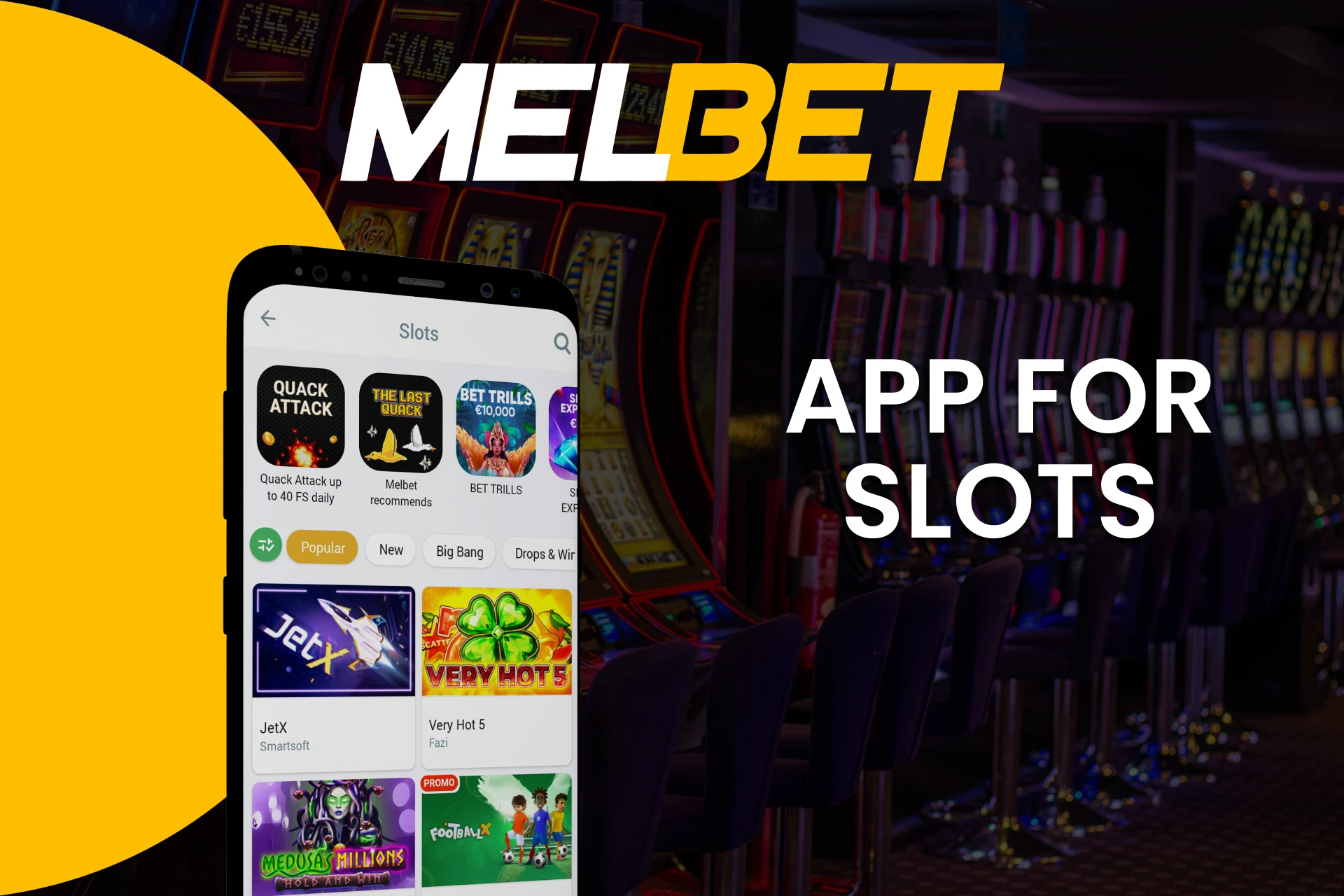 Play Slots through the Melbet app.