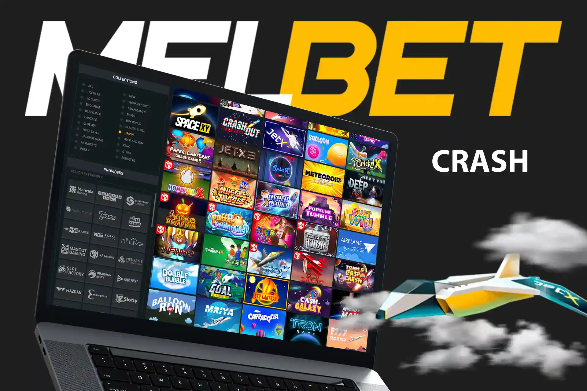 Play crash games at Melbet online casino and try your luck.
