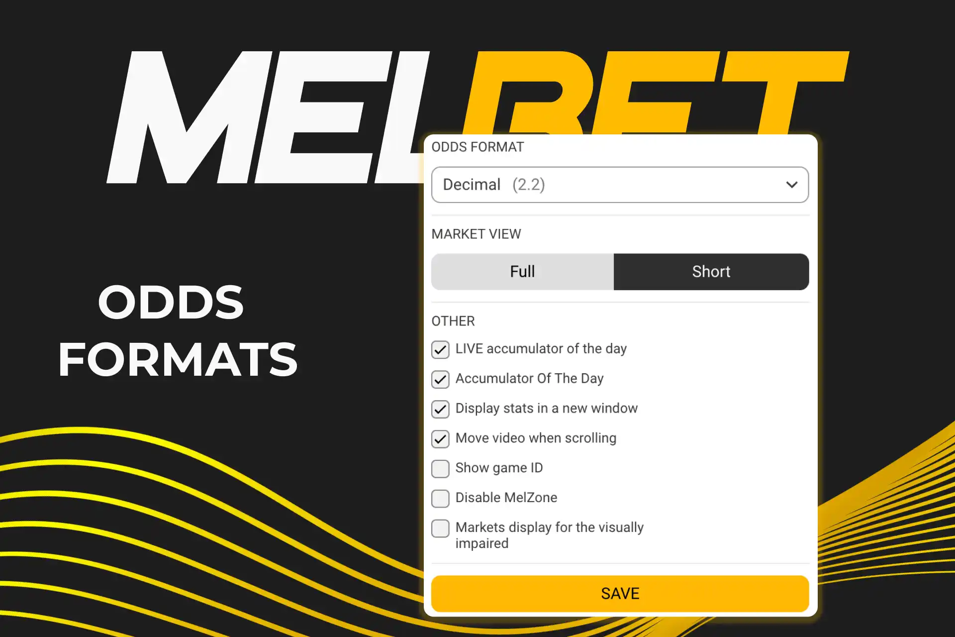 Switch odds formats on Melbet to match your betting style and get clear payout information.