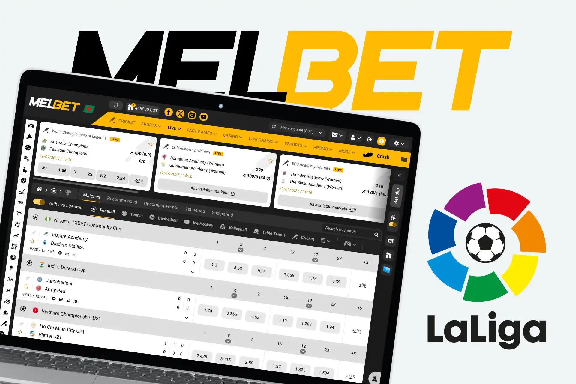 Melbet shares official La Liga content to boost credibility and fan engagement.