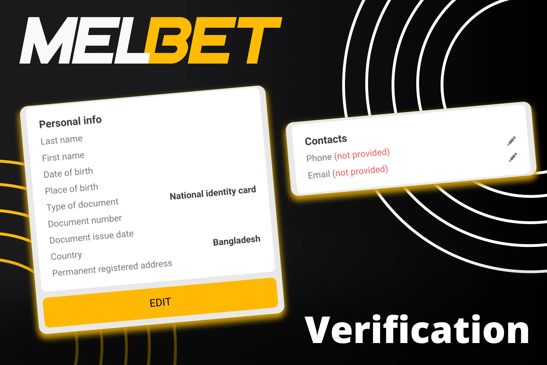 Verify your Melbet account to be able to withdraw funds.