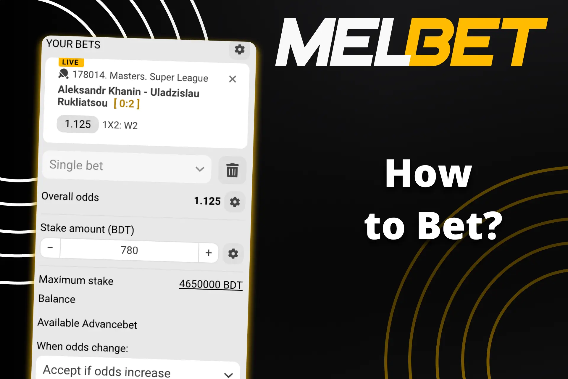 Select Table Tennis in the sports betting section of Melbet.