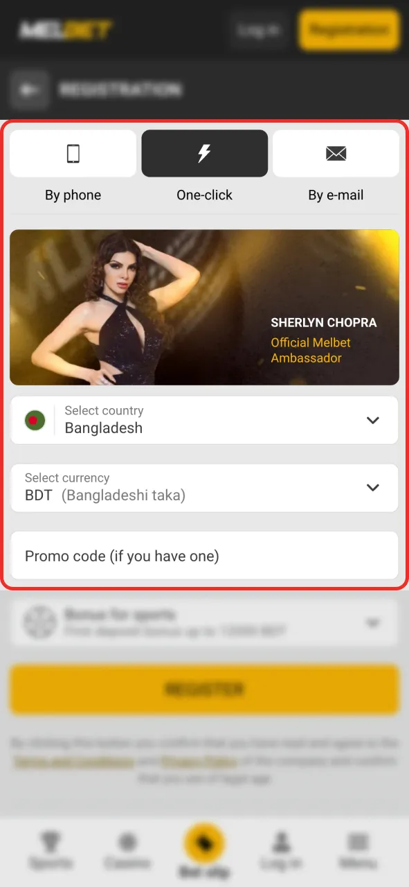 Start CS2 with Melbet, sign up in one click today.