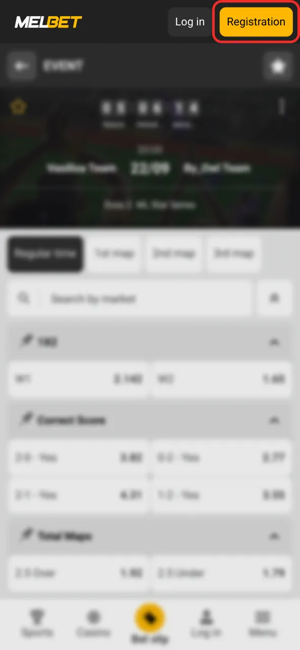 Create your Melbet account, start Dota 2 betting instantly.