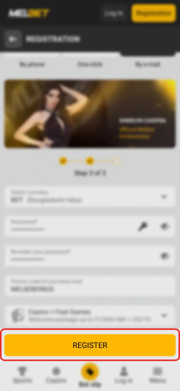 Complete Melbet registration to unlock your bonus.