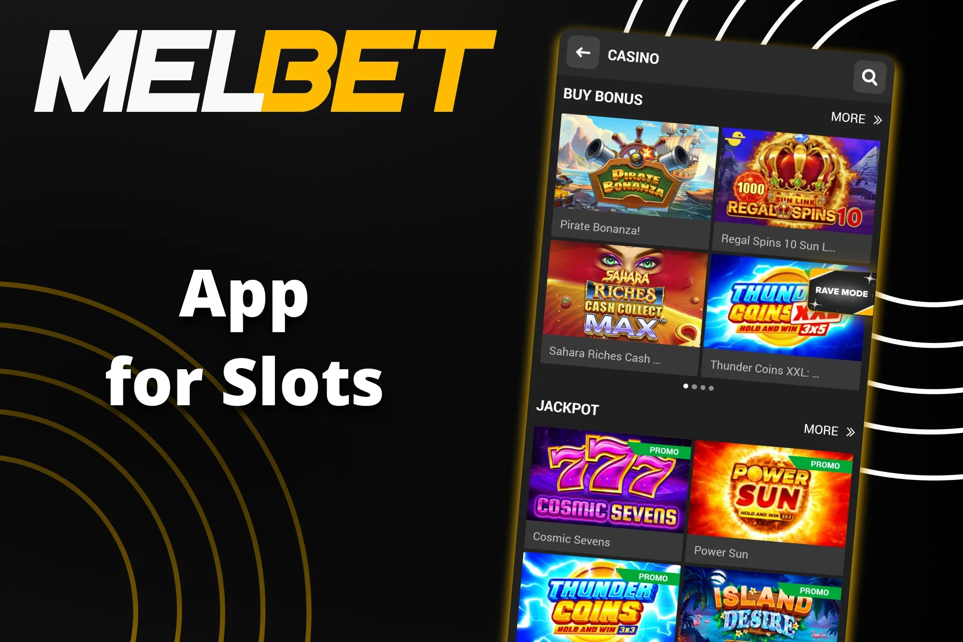 Play Slots through the Melbet app.