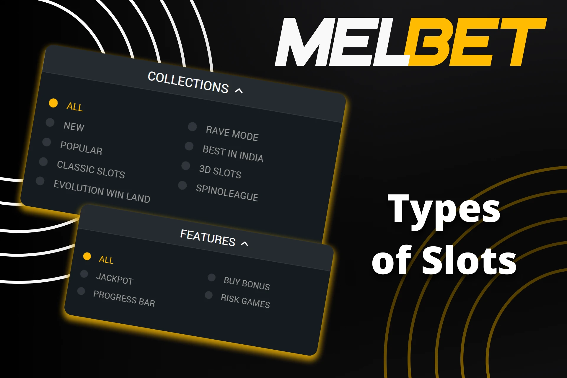 Find out what types of Slots games there are on Melbet.