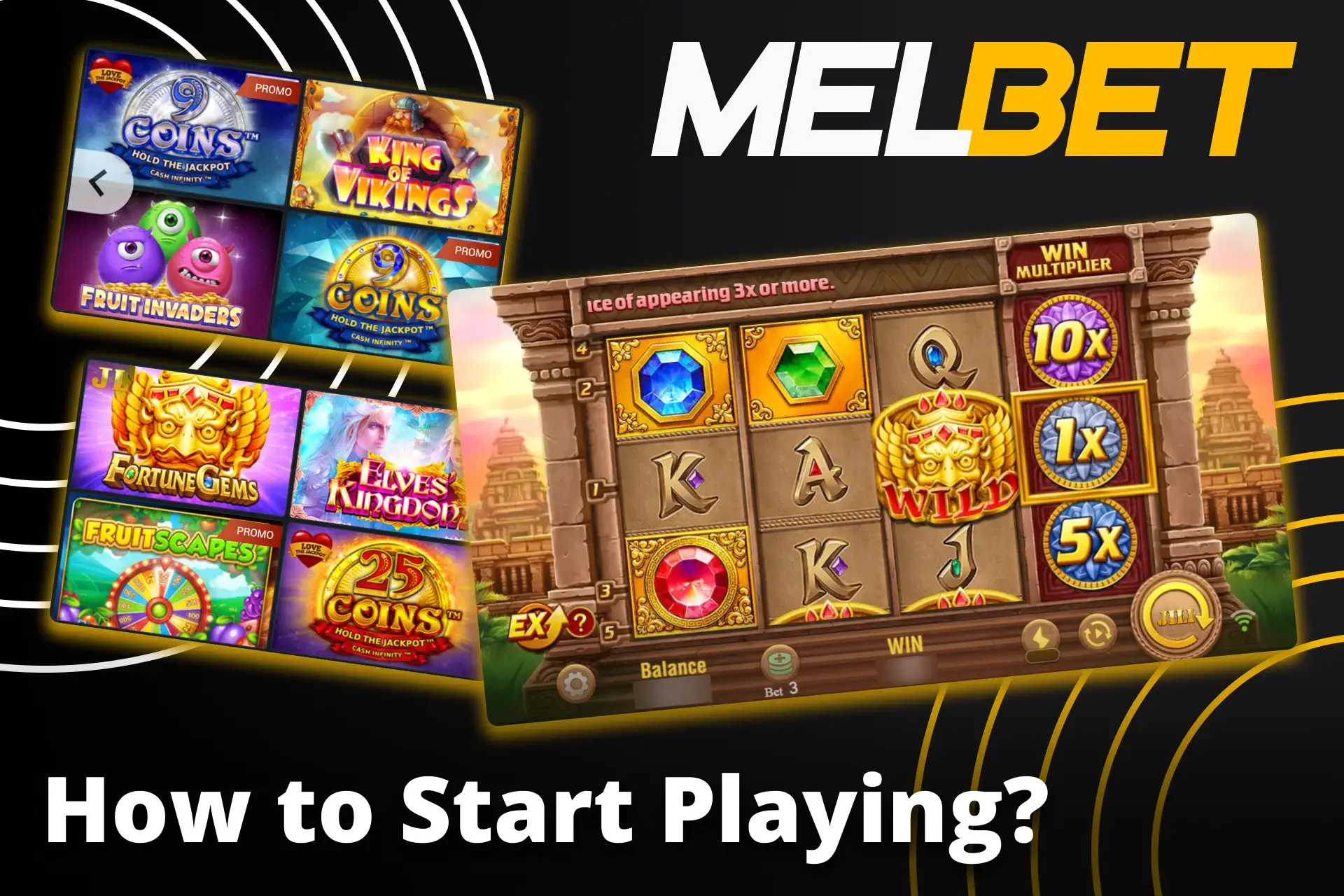 Go to the right Melbet section to play Slots.