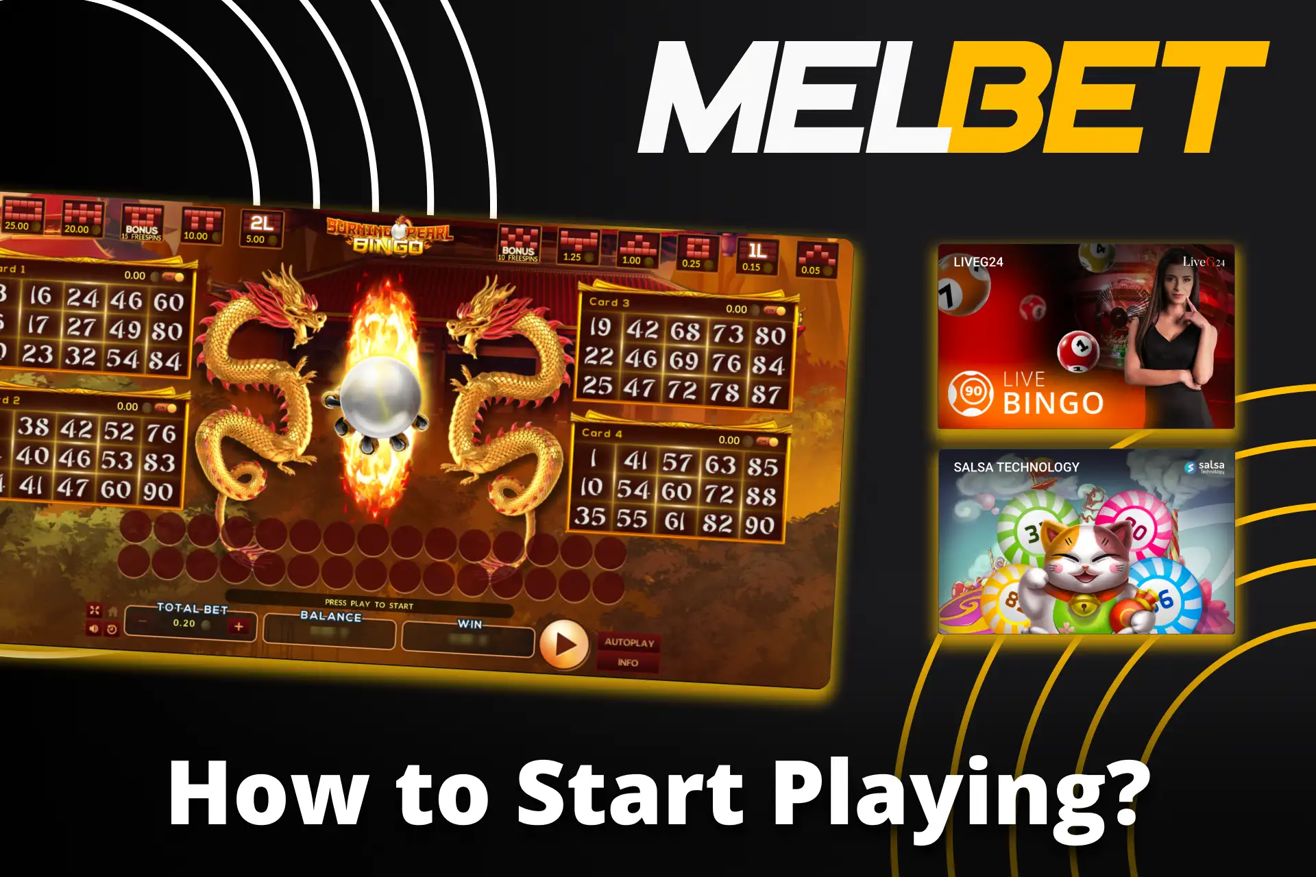 Choose the Bingo section on Melbet.